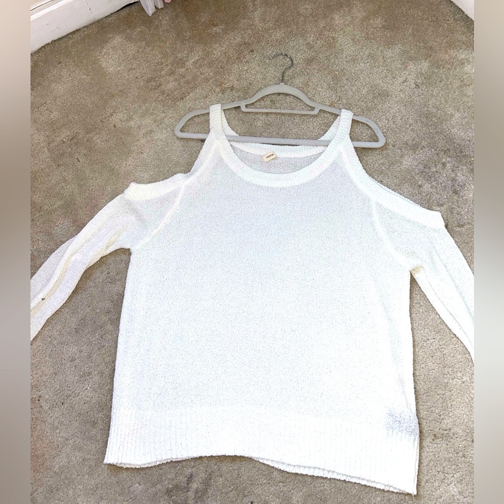 Open shoulder sweater